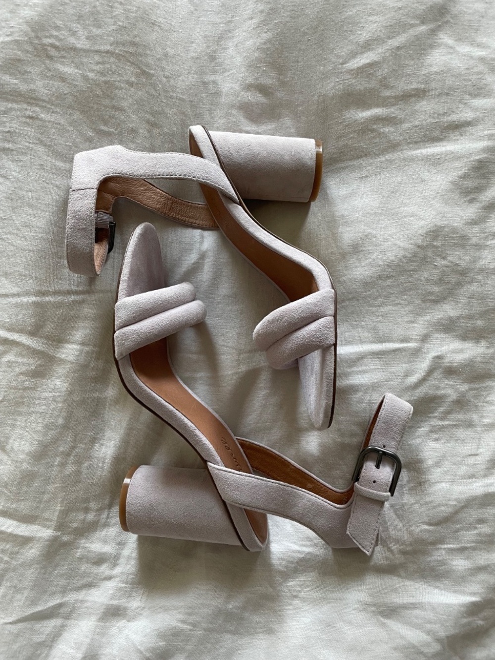 Madewell lilac Rosalie high heel ankle strap stacked sandal - Picture 3 of 7